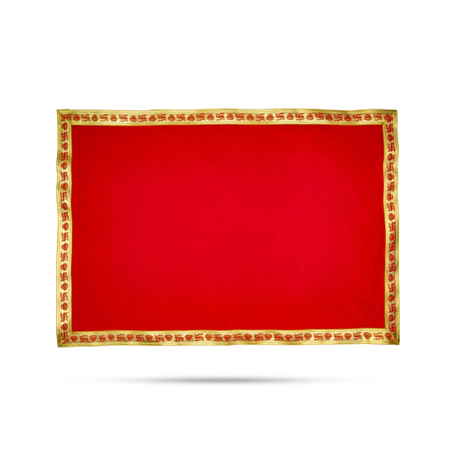 Pooja Aasan - 20 x 30 Inches | Velvet With Embossed Jari Design Pooja Mat/ Pooja Aasan Mat for Deity - Pooja Aasan & Bajot & Pooja Mat
