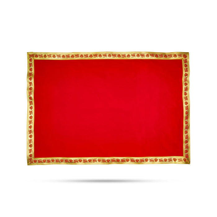 Pooja Aasan - 20 x 30 Inches | Velvet With Embossed Jari Design Pooja Mat/ Pooja Aasan Mat for Deity - Pooja Aasan & Bajot & Pooja Mat
