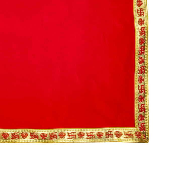 Pooja Aasan - 20 x 30 Inches | Velvet With Embossed Jari Design Pooja Mat/ Pooja Aasan Mat for Deity - Pooja Aasan & Bajot & Pooja Mat