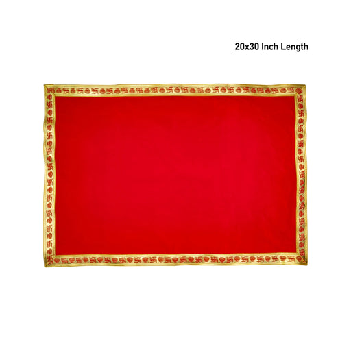 Pooja Aasan - 20 x 30 Inches | Velvet With Embossed Jari Design Pooja Mat/ Pooja Aasan Mat for Deity - Pooja Aasan & Bajot & Pooja Mat