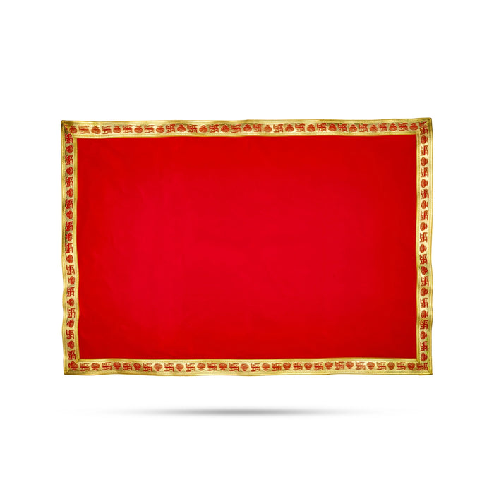 Pooja Aasan - 24 x 36 Inches | Velvet With Embossed Jari Design Pooja Mat/ Pooja Aasan Mat for Deity