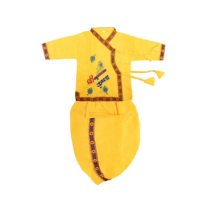 Bal Krishna Dress Set - Size 14 | Embroidery Design Bal Krishna Costume/ Bal Kanha Dress for Kids - Ethnic Wear Sets