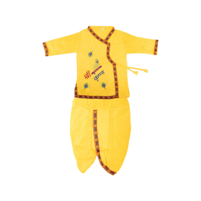Bal Krishna Dress Set - Size 20 | Embroidery Design Bal Krishna Costume/ Bal Kanha Dress for Kids - Ethnic Wear Sets