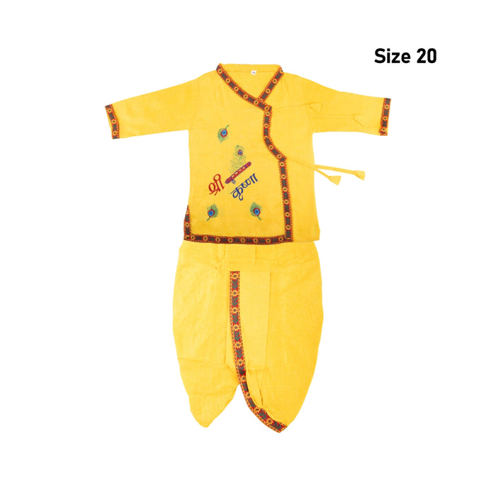 Bal Krishna Dress Set - Size 20 | Embroidery Design Bal Krishna Costume/ Bal Kanha Dress for Kids - Ethnic Wear Sets