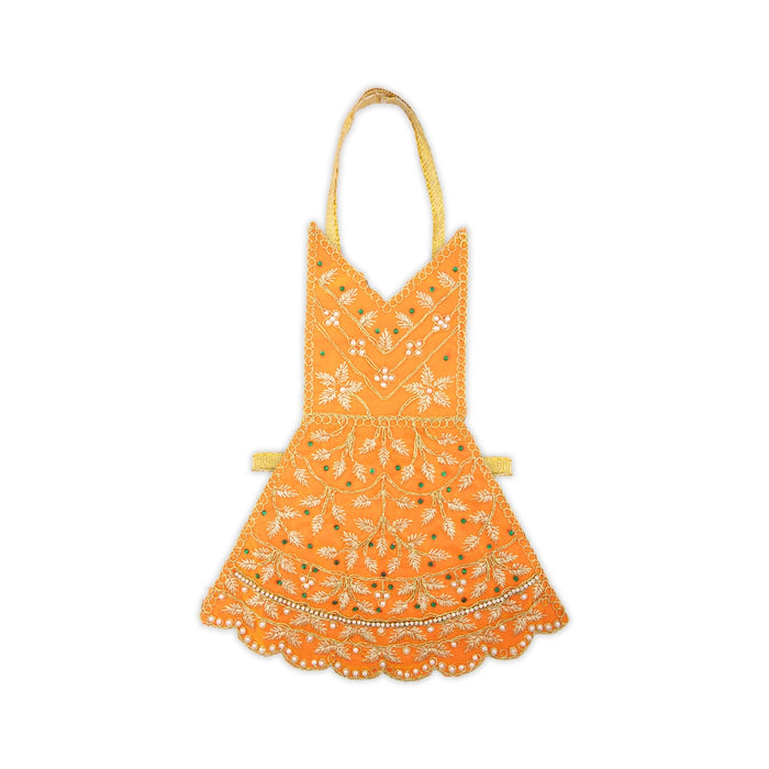 Radha Dress - 12 Inches | Embroidery Radha Rani Dress/ Radhai Fancy Dress for Deity - Laddu Gopal, Krishna & Radha Rani Dress