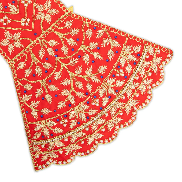 Radha Dress - 12 Inches | Embroidery Radha Rani Dress/ Radhai Fancy Dress for Deity - Laddu Gopal, Krishna & Radha Rani Dress