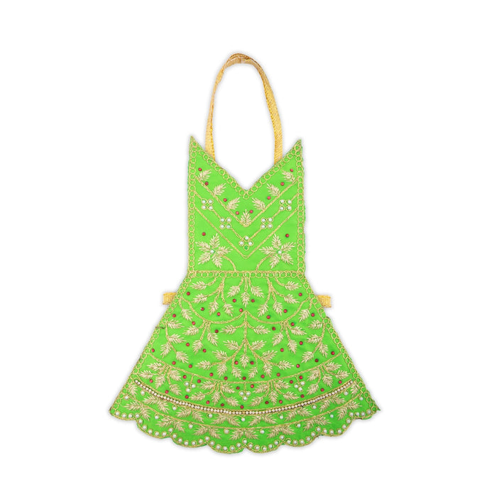 Radha Dress - 12 Inches | Embroidery Radha Rani Dress/ Radhai Fancy Dress for Deity - Laddu Gopal, Krishna & Radha Rani Dress