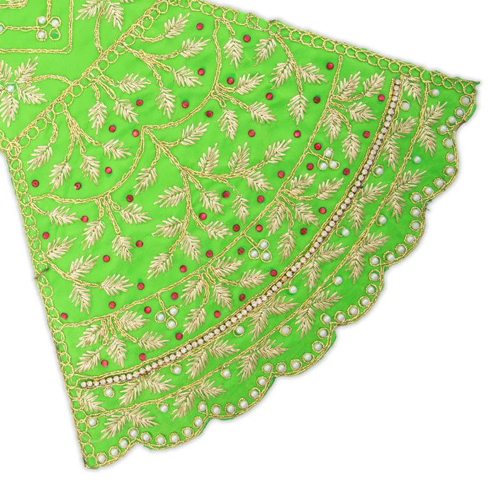 Radha Dress - 12 Inches | Embroidery Radha Rani Dress/ Radhai Fancy Dress for Deity - Laddu Gopal, Krishna & Radha Rani Dress