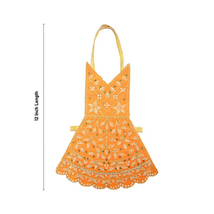 Radha Dress - 12 Inches | Embroidery Radha Rani Dress/ Radhai Fancy Dress for Deity - Laddu Gopal Dress