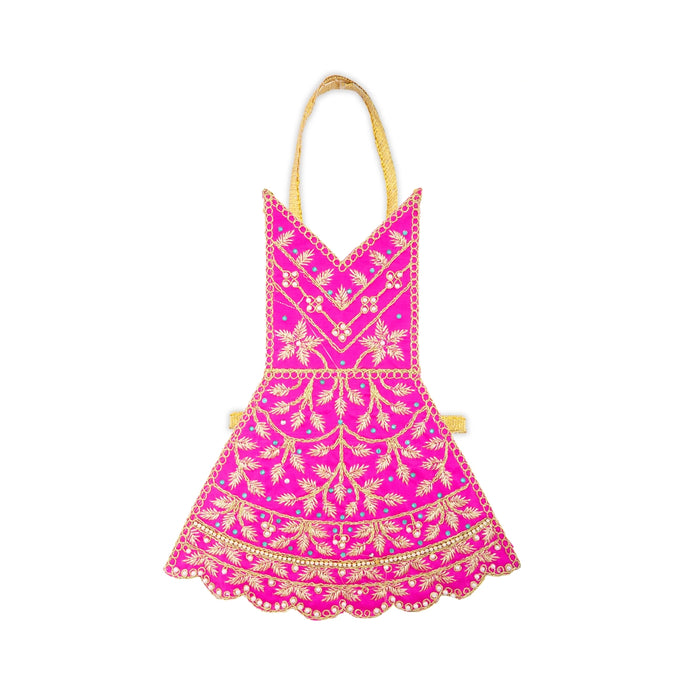 Radha Dress - 12 Inches | Embroidery Radha Rani Dress/ Radhai Fancy Dress for Deity - Laddu Gopal, Krishna & Radha Rani Dress