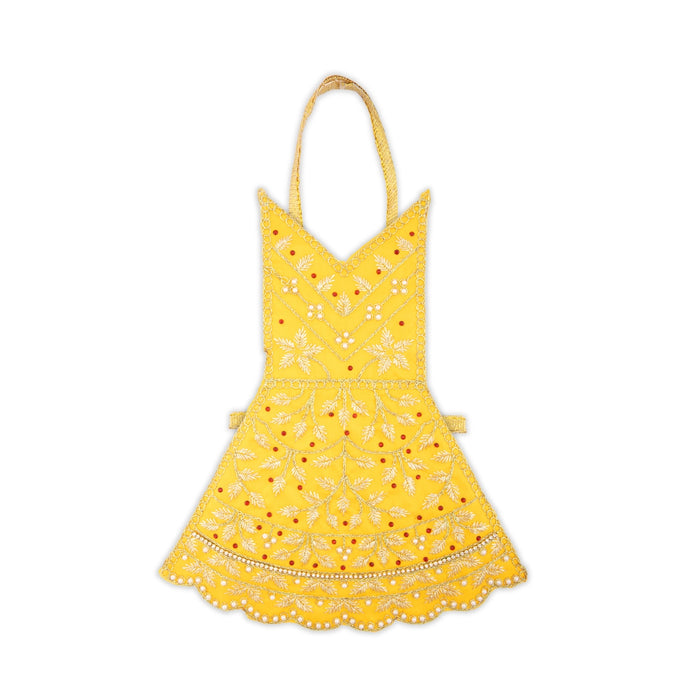 Radha Dress - 12 Inches | Embroidery Radha Rani Dress/ Radhai Fancy Dress for Deity - Laddu Gopal, Krishna & Radha Rani Dress