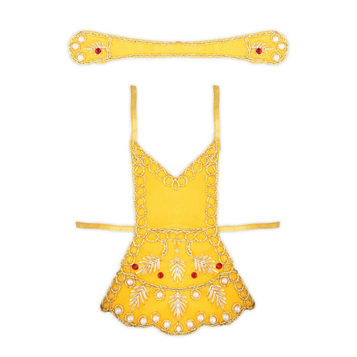 Radha Dress - 4 Inches | Embroidery Radha Costume/ Radhai Costume for Deity - Laddu Gopal Dress