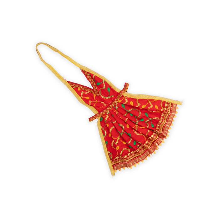 Radha Dress - 8 Inches | Embroidery Radha Rani Dress/ Radhai Dress for Deity - Laddu Gopal, Krishna & Radha Rani Dress