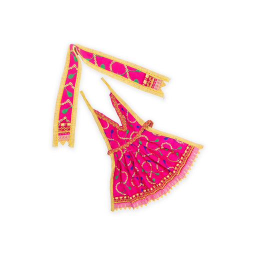 Radha Dress - 8 Inches | Embroidery Radha Rani Dress/ Radhai Dress for Deity - Laddu Gopal, Krishna & Radha Rani Dress