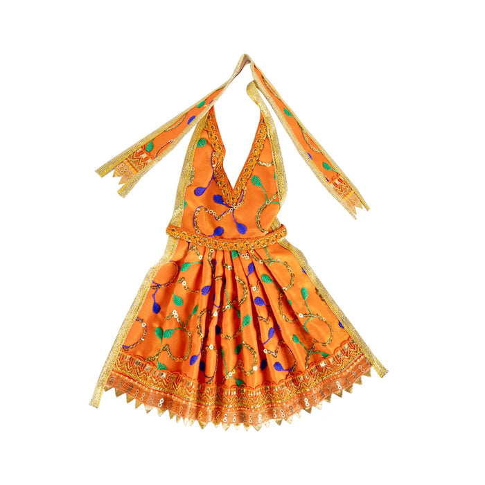 Radha Dress - 8 Inches | Embroidery Radha Rani Dress/ Radhai Dress for Deity - Laddu Gopal, Krishna & Radha Rani Dress