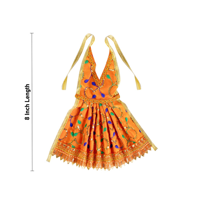 Radha Dress - 8 Inches | Embroidery Radha Rani Dress/ Radhai Dress for Deity - Laddu Gopal, Krishna & Radha Rani Dress