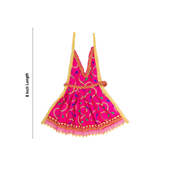 Radha Dress - 8 Inches | Embroidery Radha Rani Dress/ Radhai Dress for Deity - Laddu Gopal, Krishna & Radha Rani Dress