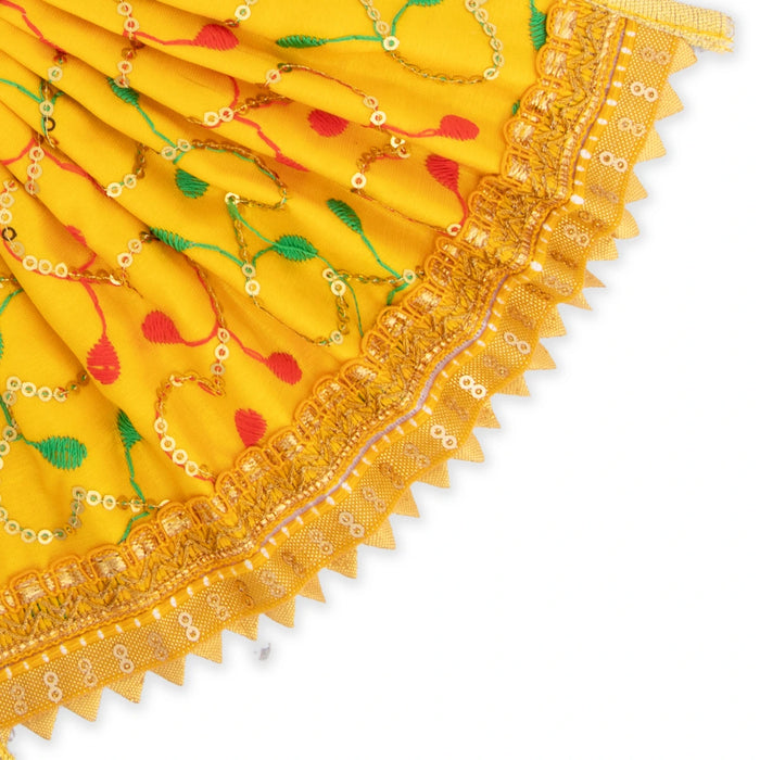 Radha Dress - 8 Inches | Embroidery Radha Rani Dress/ Radhai Dress for Deity - Laddu Gopal, Krishna & Radha Rani Dress