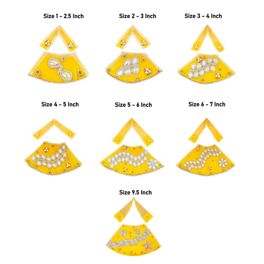 Devi Dress Set | Stone Design Mata Rani Poshak/ 7 Pcs/ Mata Dress/ Amman Pavadai for Deity - Devi Dress