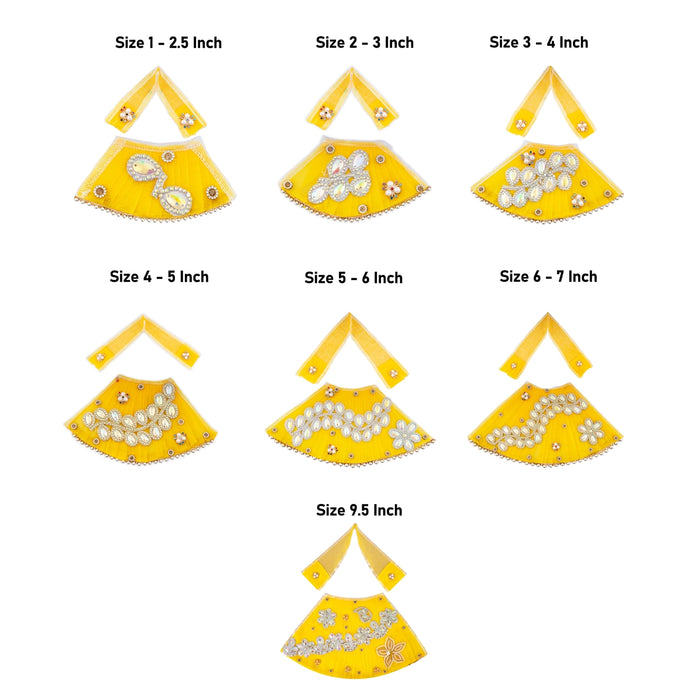 Devi Dress Set | Stone Design Mata Rani Poshak/ 7 Pcs/ Mata Dress/ Amman Pavadai for Deity - Devi Dress