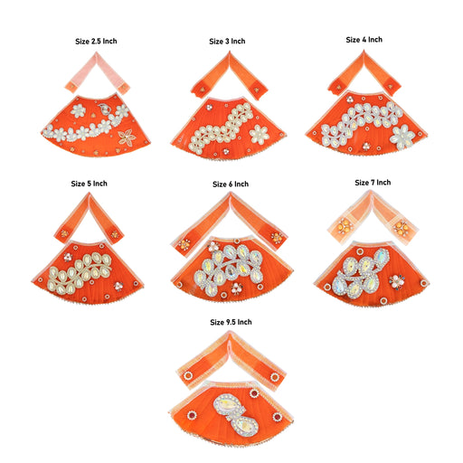 Devi Dress Set | Stone Design Mata Rani Poshak/ 7 Pcs/ Mata Dress/ Amman Pavadai for Deity - Devi Dress