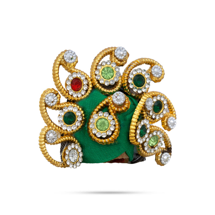 Crown - 2.5 x 1.5 Inches | Kireedam/ Turban/ Mukut/ Kiridam for Deity - Head & Face Accessories