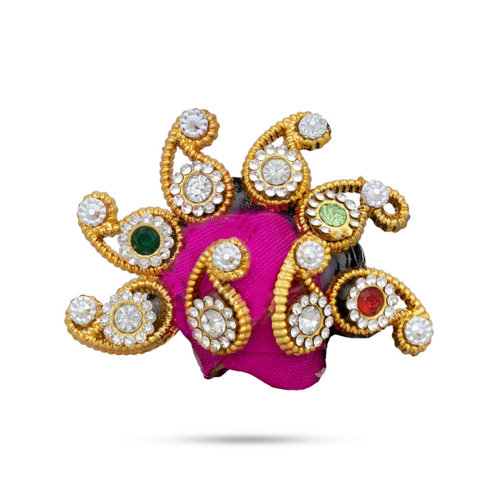 Crown - 2.5 x 1.5 Inches | Kireedam/ Turban/ Mukut/ Kiridam for Deity - Head & Face Accessories