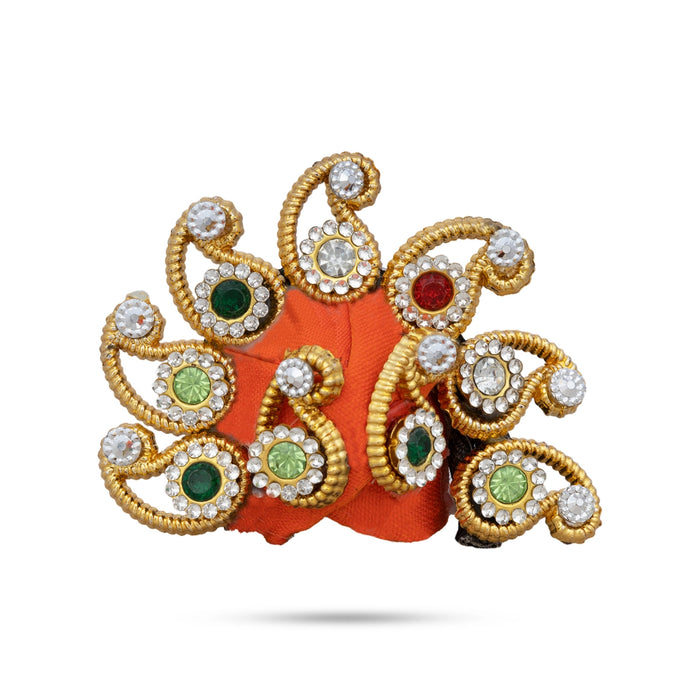 Crown - 2.5 x 1.5 Inches | Kireedam/ Turban/ Mukut/ Kiridam for Deity - Head & Face Accessories