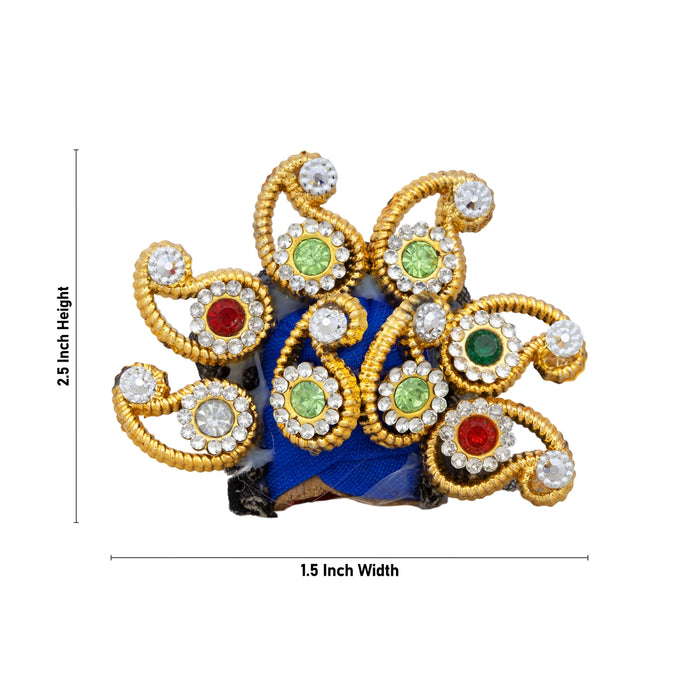 Crown - 2.5 x 1.5 Inches | Kireedam/ Turban/ Mukut/ Kiridam for Deity - Head & Face Accessories