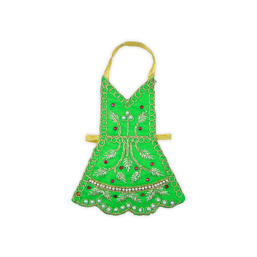 Radha Dress - 3 x 3.5 Inches | Embroidery Radha Rani Dress/ Radhe Dress for Deity - Laddu Gopal, Krishna & Radha Rani Dress