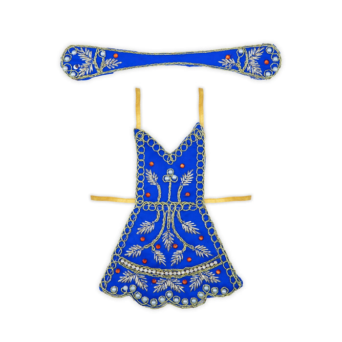 Radha Dress - 3 x 3.5 Inches | Embroidery Radha Rani Dress/ Radhe Dress for Deity - Laddu Gopal Dress