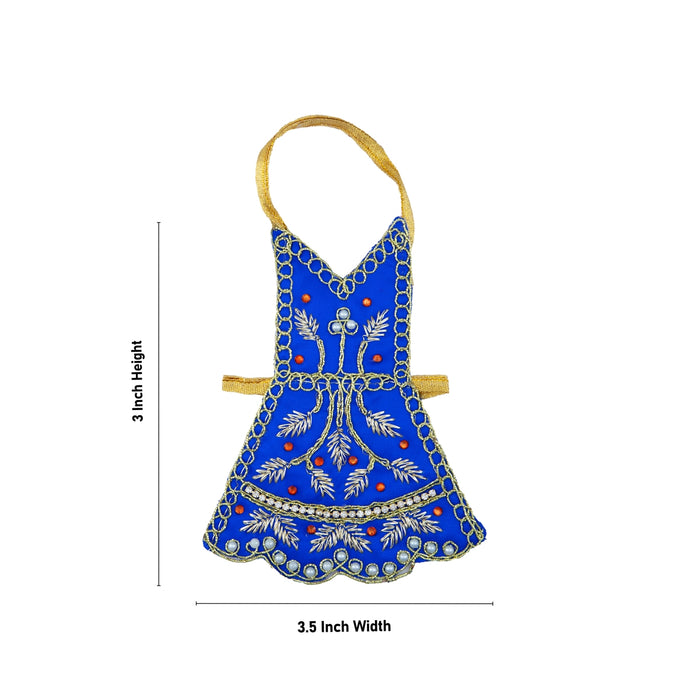 Radha Dress - 3 x 3.5 Inches | Embroidery Radha Rani Dress/ Radhe Dress for Deity - Laddu Gopal, Krishna & Radha Rani Dress