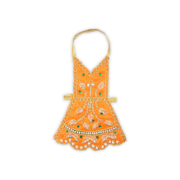 Radha Dress - 3 x 3.5 Inches | Embroidery Radha Rani Dress/ Radhe Dress for Deity - Laddu Gopal, Krishna & Radha Rani Dress