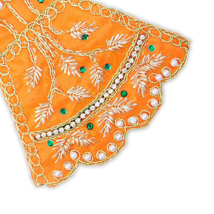 Radha Dress - 3 x 3.5 Inches | Embroidery Radha Rani Dress/ Radhe Dress for Deity - Laddu Gopal, Krishna & Radha Rani Dress