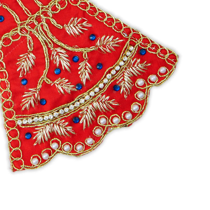 Radha Dress - 3 x 3.5 Inches | Embroidery Radha Rani Dress/ Radhe Dress for Deity - Laddu Gopal, Krishna & Radha Rani Dress