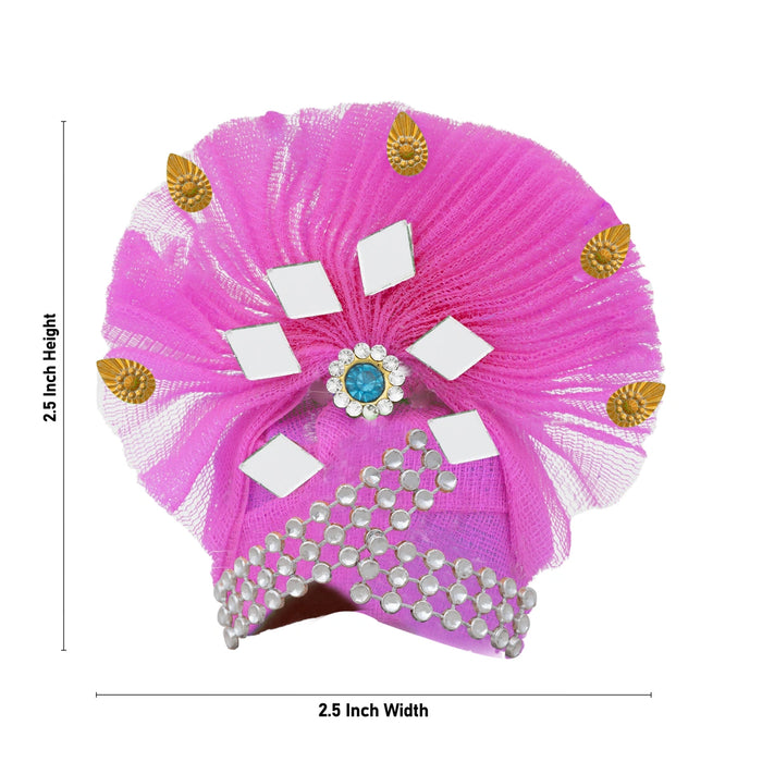 Crown - 2.5 x 2.5 Inches | Turban/ Kireedam/ Mukut/ Kiridam for Deity - Head & Face Accessories