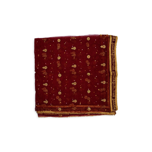 Mata Chunri - 84 x 44 Inches| Net Cloth Mata Rani Chunri Shawl/ Jari Embroidery Design Mata Chunari for Deity - Devi Dress