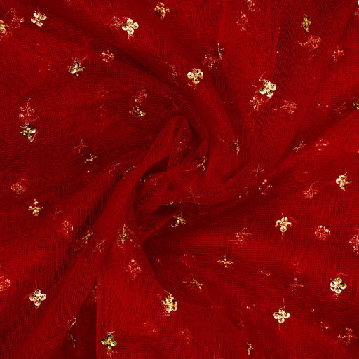 Mata Chunri - 84 x 44 Inches| Net Cloth Mata Rani Chunri Shawl/ Jari Embroidery Design Chunari for Deity - Devi Dress