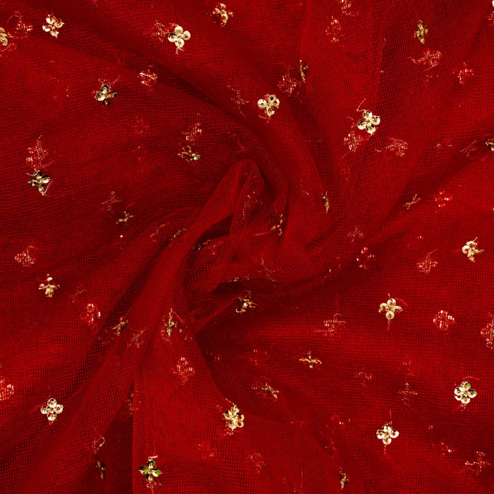 Mata Chunri - 84 x 44 Inches| Net Cloth Mata Rani Chunri Shawl/ Jari Embroidery Design Chunari for Deity - Devi Dress