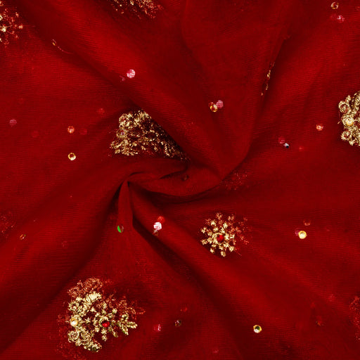 Mata Chunri - 84 x 44 Inches| Net Cloth Mata Rani Chunri Shawl/ Jari Embroidery Design Chunari for Deity - Devi Dress