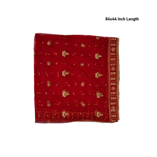 Mata Chunri - 84 x 44 Inches| Net Cloth Mata Rani Chunri Shawl/ Jari Embroidery Design Chunari for Deity - Devi Dress
