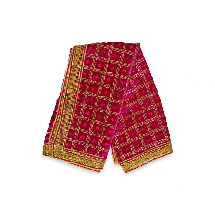 Mata Chunri - 1 Mtr | Velvet With Jari Design Mata Chunari/ Chunri Shawl for Deity - Devi Dress