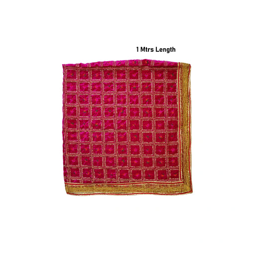 Mata Chunri - 1 Mtr | Velvet With Jari Design Mata Chunari/ Chunri Shawl for Deity - Devi Dress