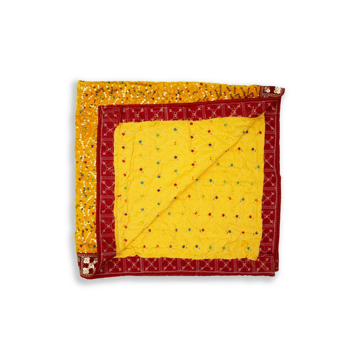 Mata Chunri - 1 Mtr | Chunri Shawl/ Velvet With Jari Design Mata Chunari for Deity - Devi Dress