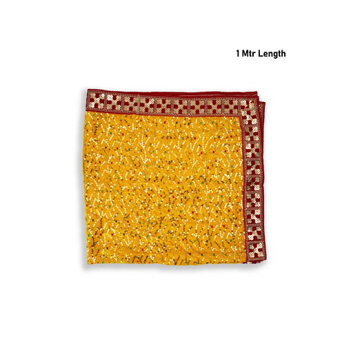 Mata Chunri - 1 Mtr | Chunri Shawl/ Velvet With Jari Design Mata Chunari for Deity - Devi Dress