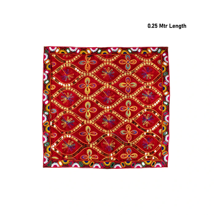 Mata Chunri - 0.25 Mtr | Velvet With Embroidery Design Mata Rani Chunri/ Mata Chunari for Deity