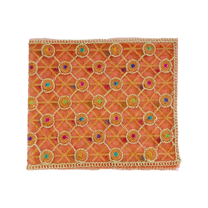 Chunari - 8 x 19 Inches | Elegant Shawl / Amman Alankaram Vastram / Embroidery Design Chunari for Deity