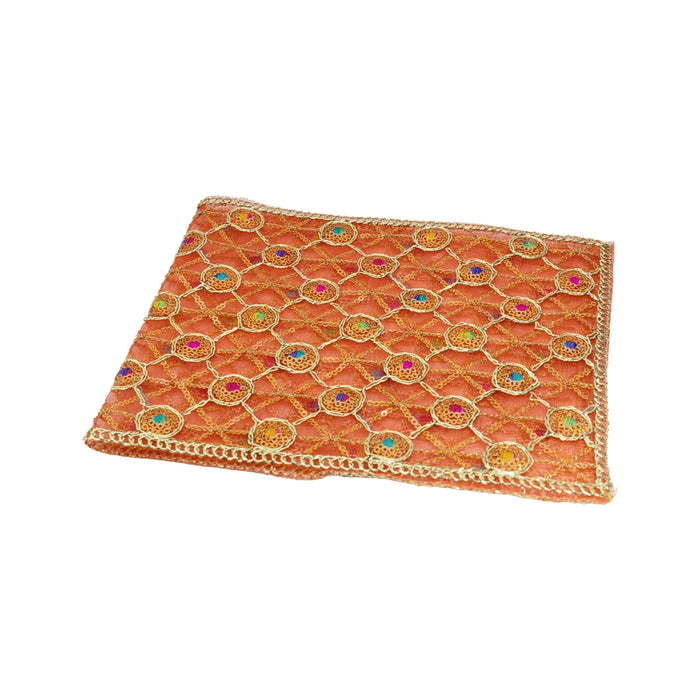 Chunari - 8 x 19 Inches | Elegant Shawl / Amman Alankaram Vastram / Embroidery Design Chunari for Deity
