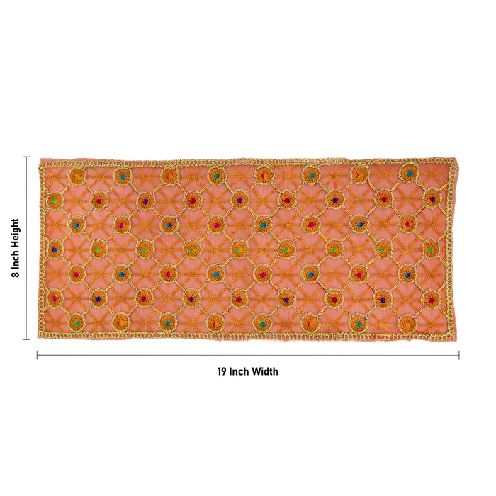 Chunari - 8 x 19 Inches | Elegant Shawl / Amman Alankaram Vastram / Embroidery Design Chunari for Deity