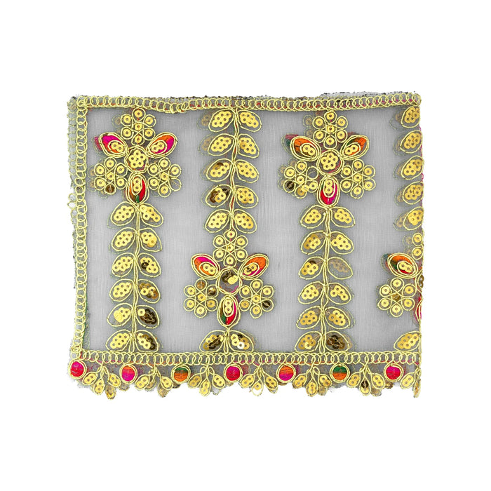 Mata Chunari - 8 x 16 Inches | Embroidery Design Mata Rani Chunri/ Net Design Mata Chunari for Deity